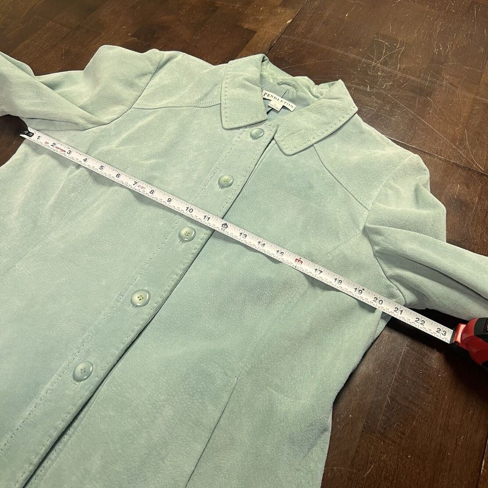 Pendleton Leather Jacket Womens Size Large Pea Co… - image 6